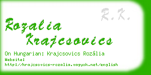 rozalia krajcsovics business card